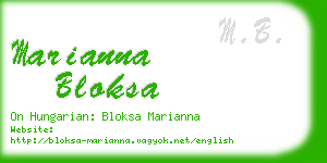 marianna bloksa business card